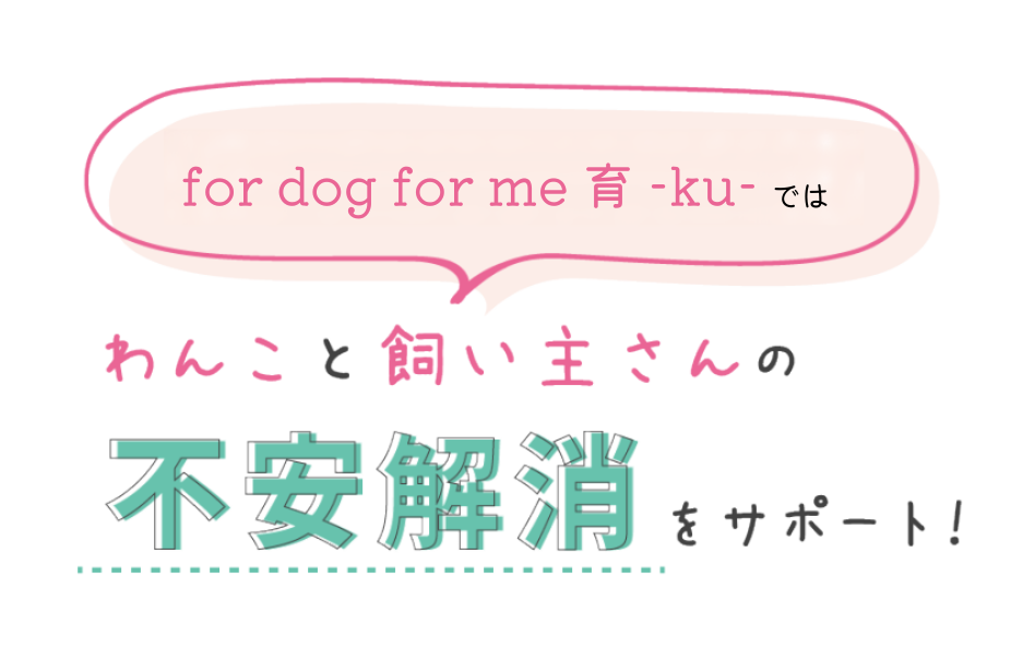 for dog for me 育 -ku- ではわんこと飼い主さんの不安解消をサポート！